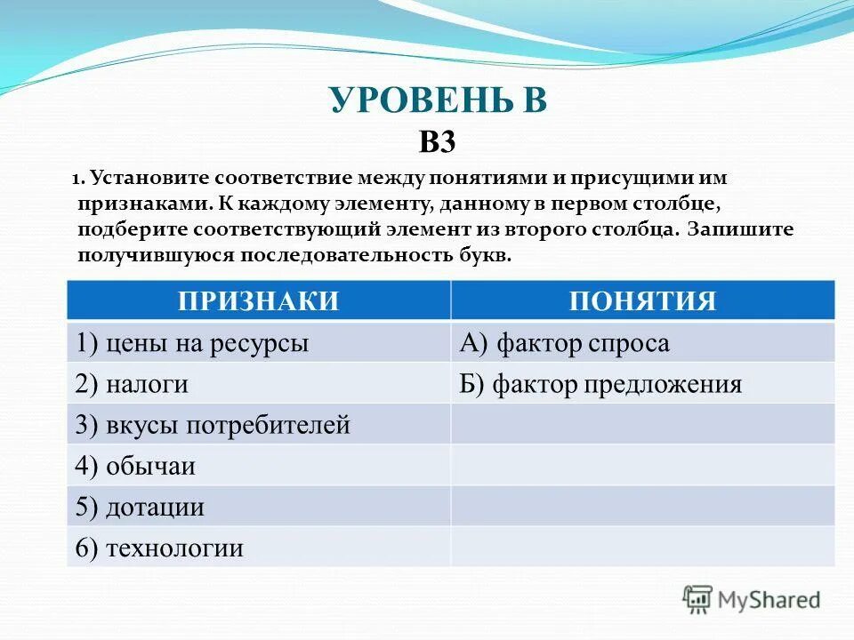 Установите соответствие между объектами двух столбцов история