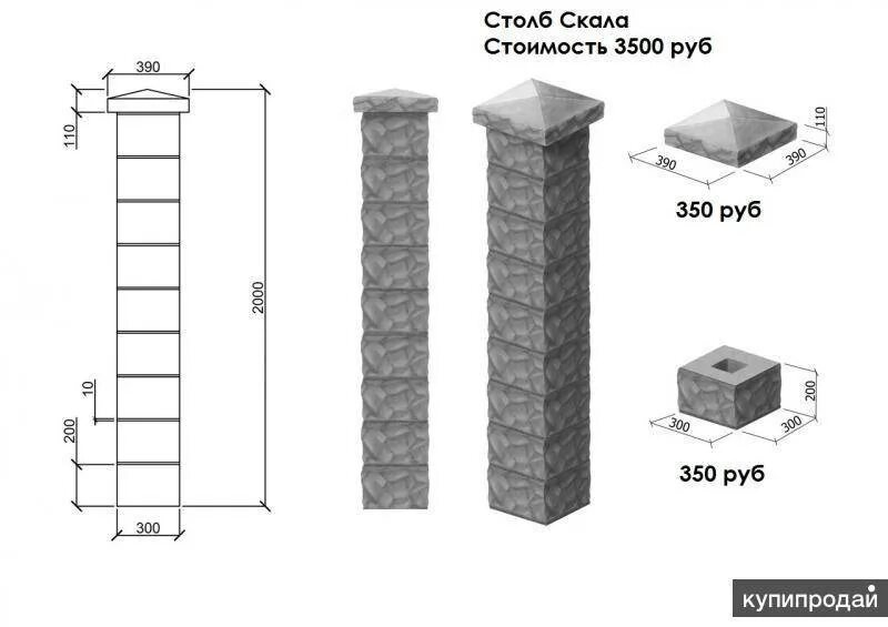 Столб для забора какой диаметр. Блок для заборного наборного столба. Наборные блоки для столбов забора. Бетонный блок ограждения размер. Наборный бетонный блок для столба.