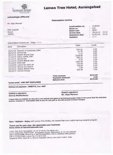 Hotel bill