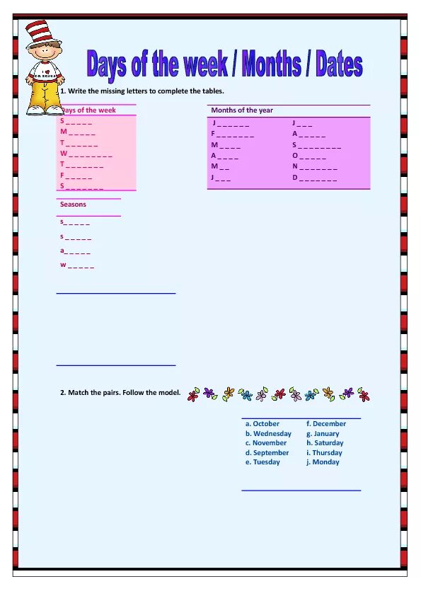 Years in English exercises. Dates Worksheets. Dates and months Worksheets. Dates in English Worksheets.