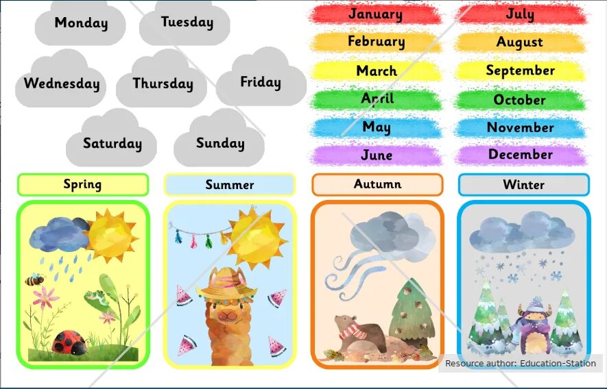 In the last two months. Seasons для детей на английском. Month для детей. Seasons задания для детей. Месяцы на английском для детей.