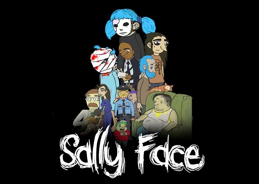 Салли на английском. Салли фейс. Sally face игра. Салли фейс заставка. Салли фейс плакат.