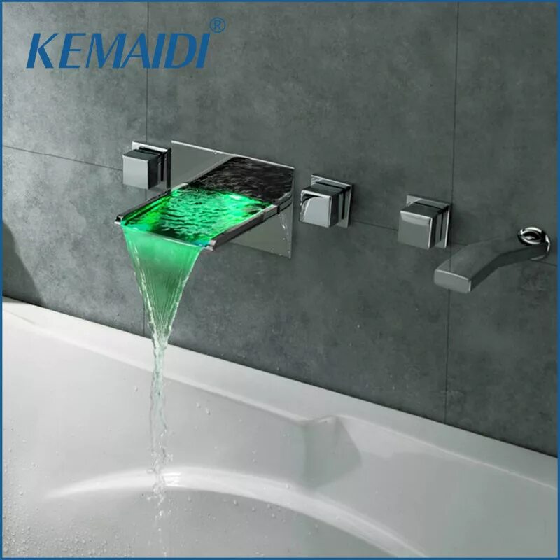 Смеситель для раковины водопад KEMAIDI. Смеситель Mixer Modern Bath Faucet. Смеситель скрытого монтажа для раковины водопад. Встроенный смеситель для раковины в стену. Краны в ванной в стену