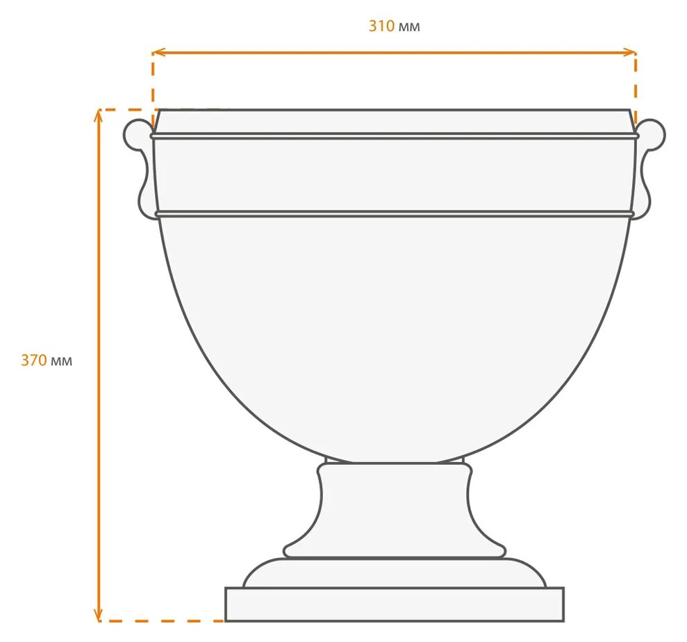 вазон диаметр. бетонные вазы. садовая ваза размеры. садовые вазы. размеры вазонов.