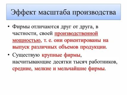 Эффект масштаба фирмы