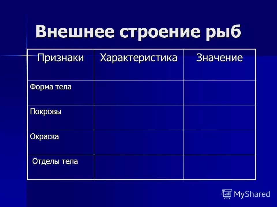 признаки форма тела характеристика значение. внешнее строение рыбы 7 класс биология таблица. отделы тела рыбы характеристика и значение. отделы тела рыбы характеристика и значение. признаки и особенности строения рыб.