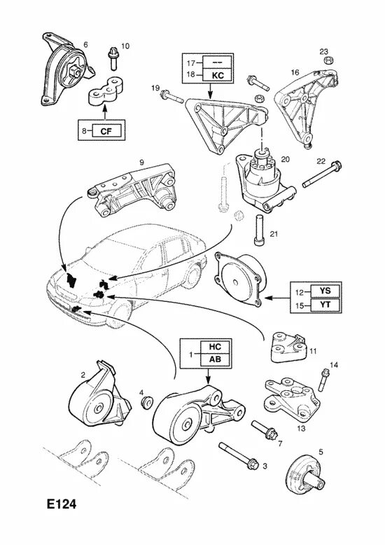 Крепления опель вектра б. Крепление двигателя Opel x18xe1 артикул.