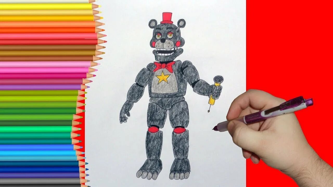 Нарисованный фнаф 6. Рисунок фредди из фнаф 6. Молтен фредди из фнаф 6. Раскраски аниматроников. Fnaf лефти.
