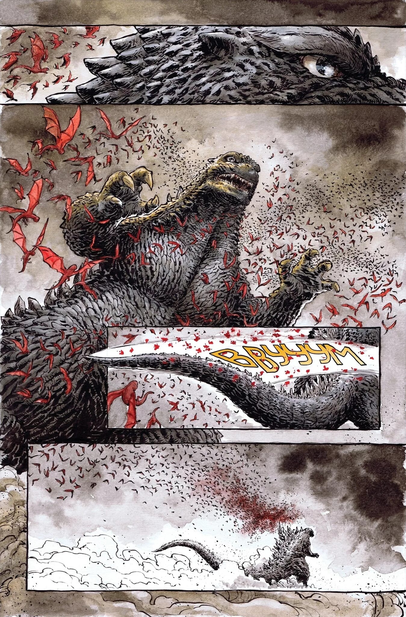Годзилла читать. Стоко дж. &quot;годзилла в аду&quot;. godzilla in hell комикс. комикс годзилла из ада.