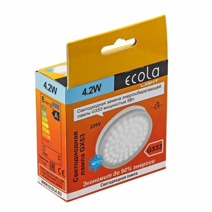 Лампа светодиодная Ecola gx53 4,2 Вт. Ecola Light gx53. Лампа gx53 светодиодная Экола. Ecola Light gx53 11.5w светильник.