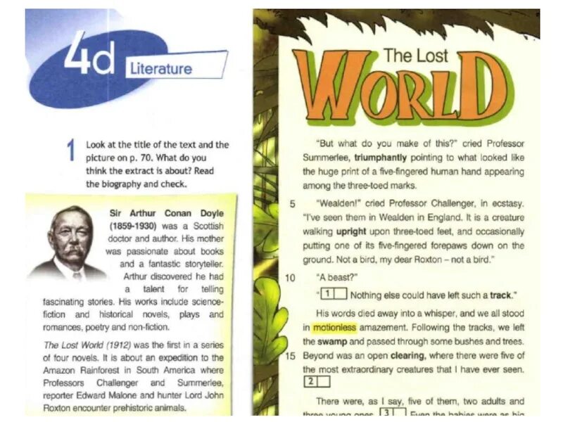 Spotlight 10 класс учебник. The Lost World Spotlight 10. Текст the Lost World Spotlight 10. Английский язык 10 класс ваулина.