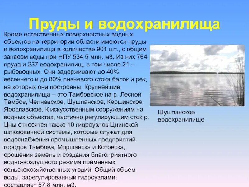 Водные богатства воронежской области. Доклад о водоемах. Сообщение на тему водоемы. Сообщение на тему водохранилище. Водные ресурсы Тамбовской области.