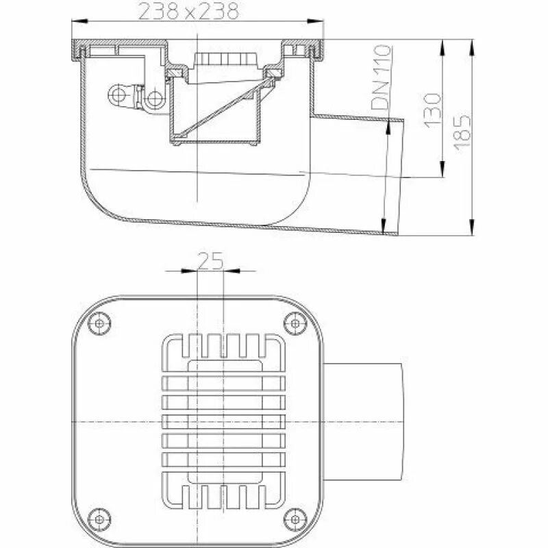 Обратный трап. Трап горизонтальный dn110 с незамерзающим обратным клапаном hl681. Чертеж трапа ф100. Трап с обратным клапаном 50. 110 Мм трап с обратным клапаном.