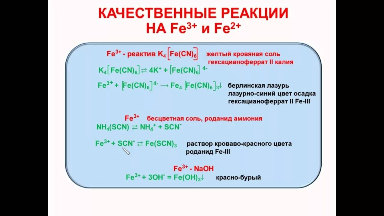 Выбери формулу соли содержащей трехвалентное железо. Качественная реакция на катион железа 2. Качественная реакция на 2 валентное железо. Качественные реакции на Fe. Качественные реакции на ионы железа 2 и железа 3.