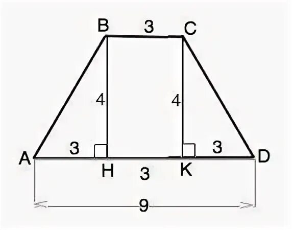 Трапеция высота 5 основание 7