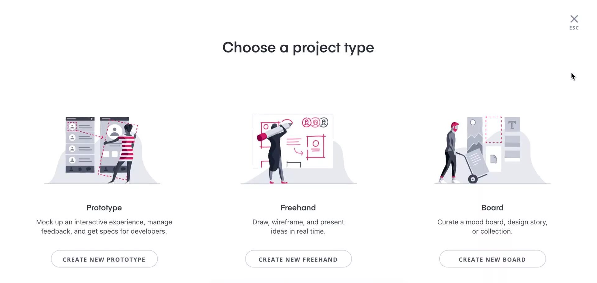 Choose the project. Invision программа для дизайна. User Flow Prototype on paper.