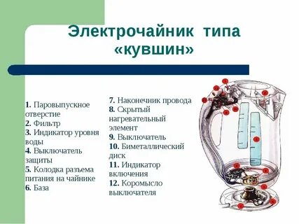 Работа электрического тока чайника