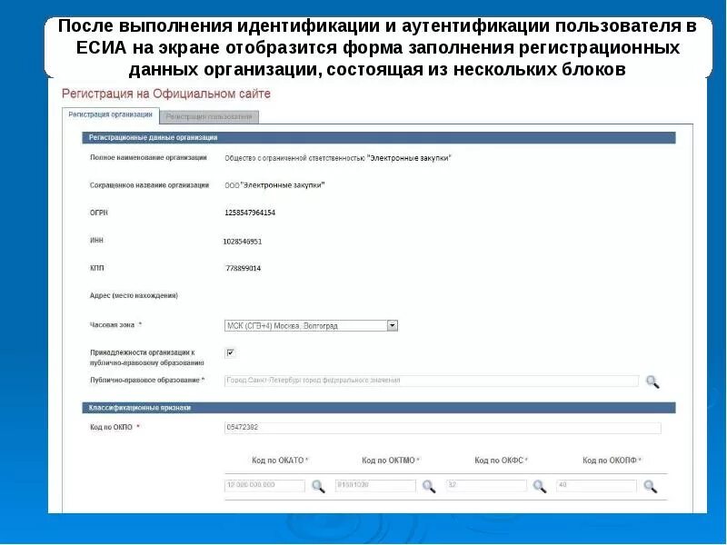 Единая система идентификации и аутентификации. Идентификатор ЕСИА что это. Форма аутентификации ЕСИА. Идентификатор ЕСИА пример. Регистрационные данные организации
