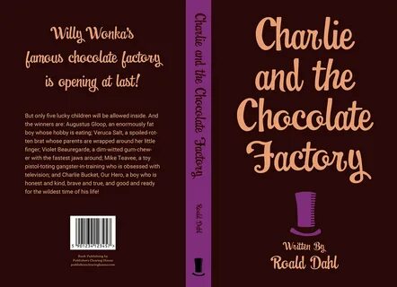 Charlie and the Chocolate Factory book cover spread. 