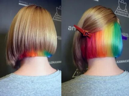 скрытое окрашивание на короткие волосы