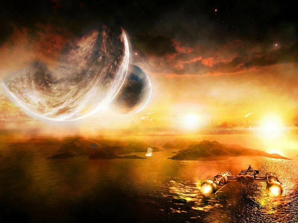 солнце фэнтези. боб эгглтон (bob eggleton). неизведанный космос. планеты пригодные для жизни. фантастические пейзажи.