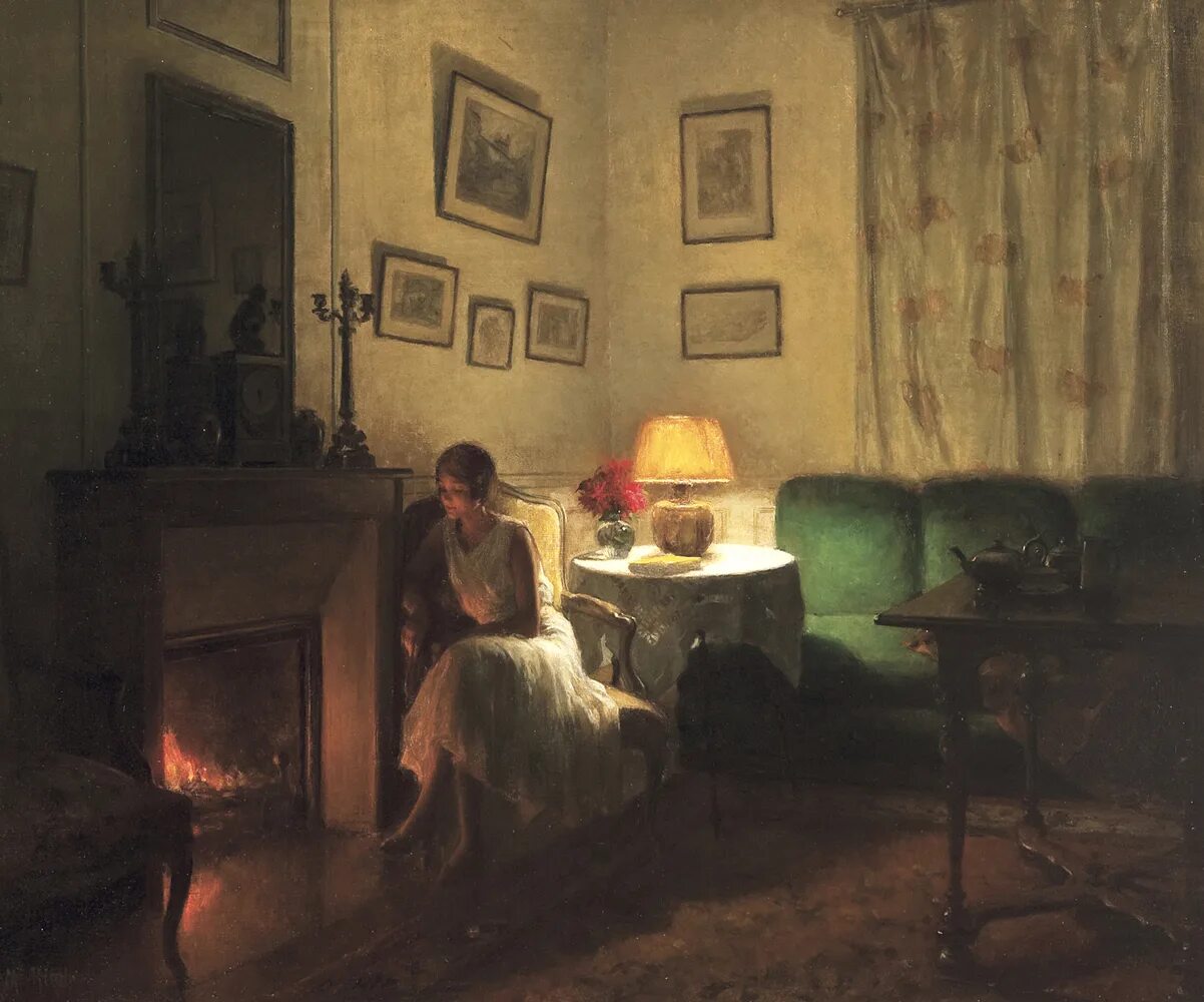 Свет произведения живописи. Marcel Rieder художник. Живопись в интерьере.