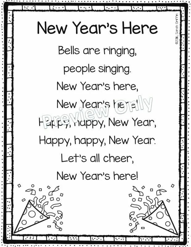 New year is here. New year poems in english. New year is here. Happy new year for children. New year is here.