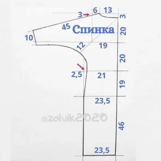 Выкройка туники с цельнокроеным рукавом