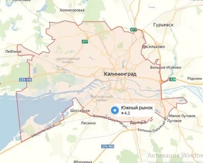 Калининград карта магазины