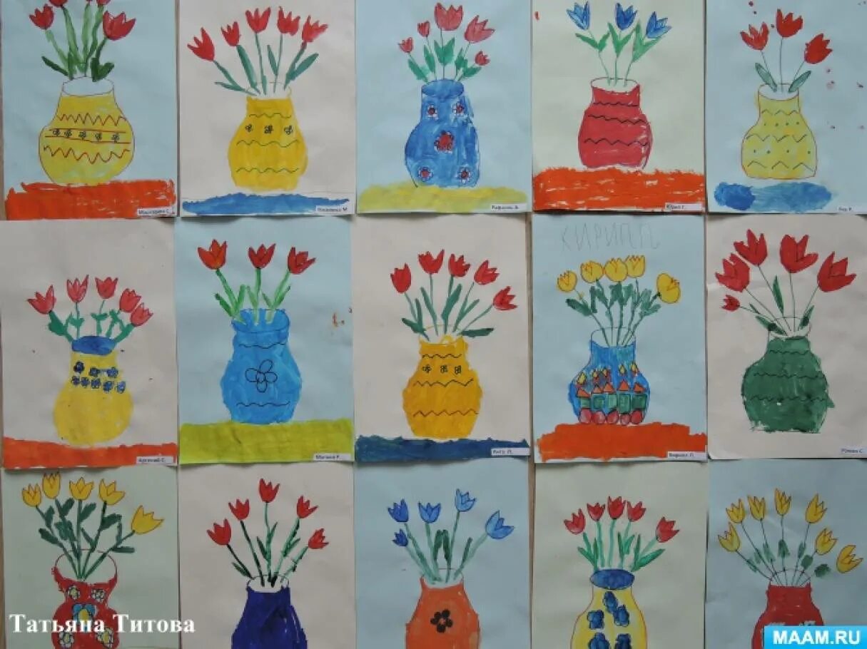Рисование в старшей группе. Рисование в детском саду старшая группа. Рисование цветы средняя группа. Букет рисование в старшей группе.