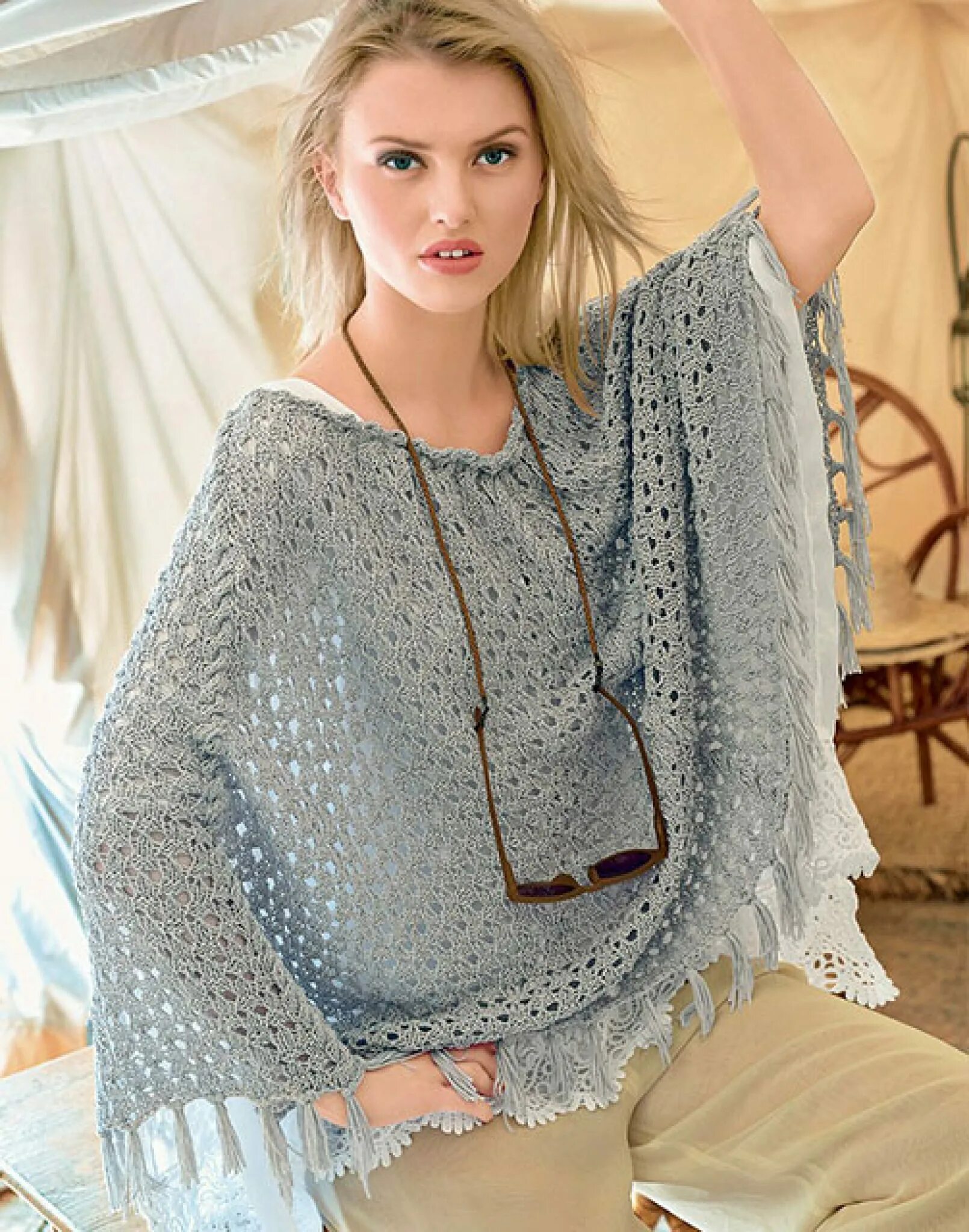 летние ажурные пончо. ажурное пончо.