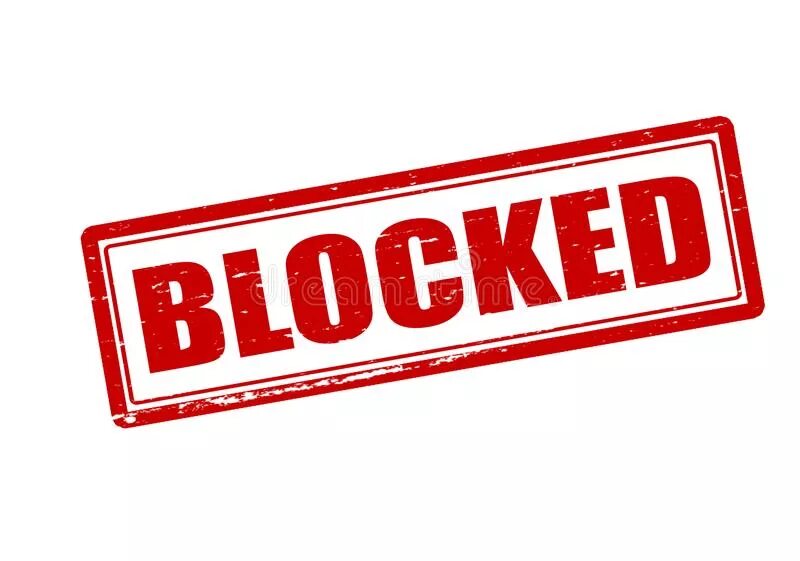 Download is blocked. Заблокировано печать. Штамп бан. Надпись blocked. Значок БАНА.