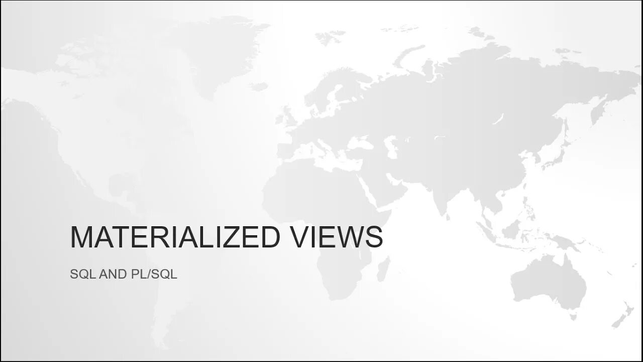 Materialized view