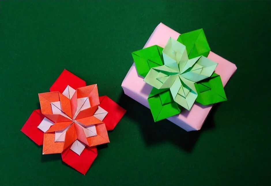 Оригами. Оригами подарок. Подарок из оригами. Цветок коробочка оригами.