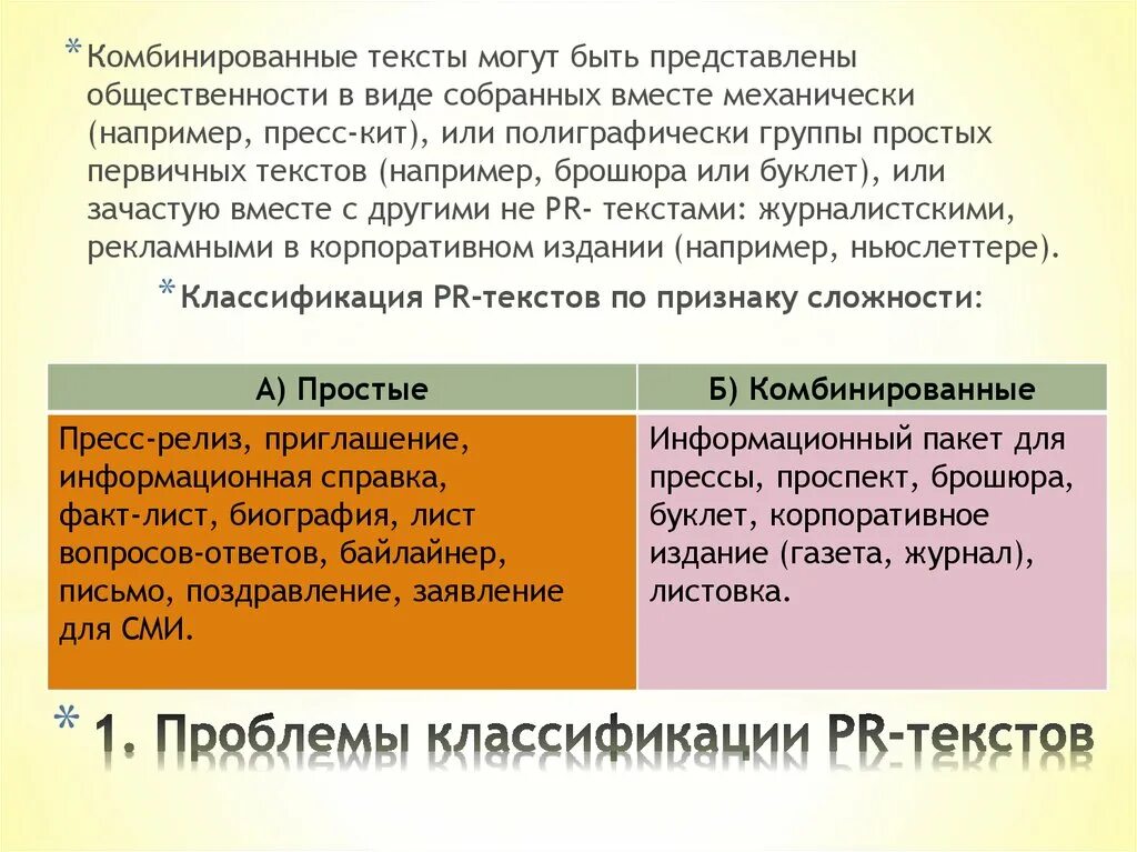 Комбинировать слова. Комбинированные PR-тексты. Простые первичные PR тексты. Виды комбинированных PR текстов. Специфика PR-текста.