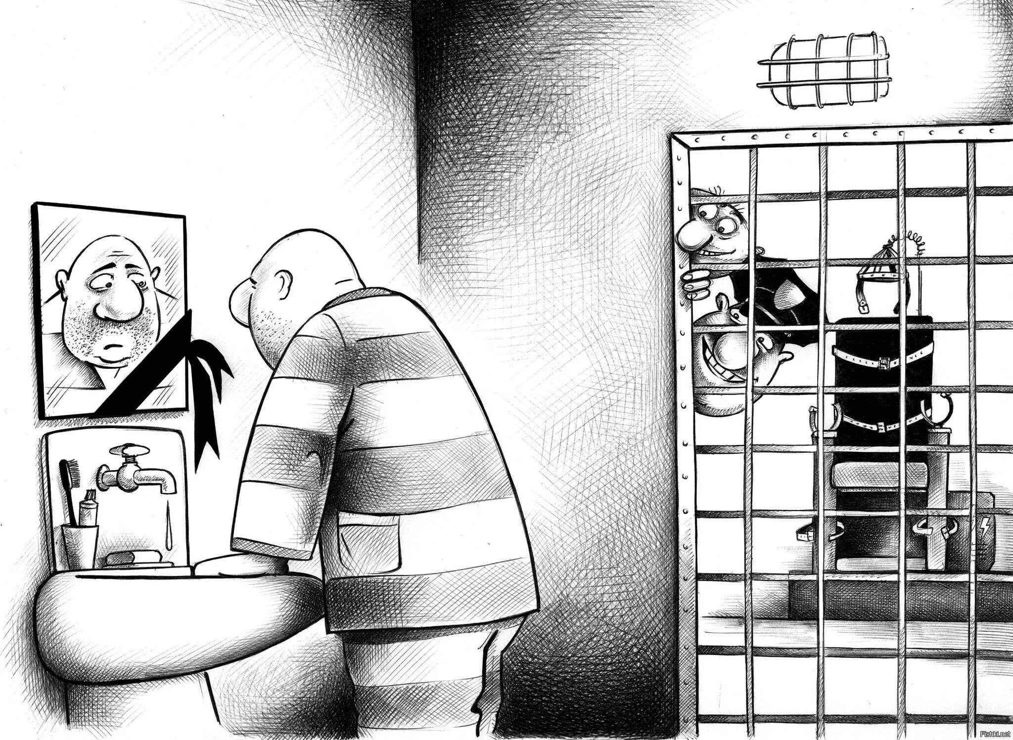 Тюрьма карикатура. Карикатуры на тюремную тему. Карикатура черно белая. 1 черный юмор