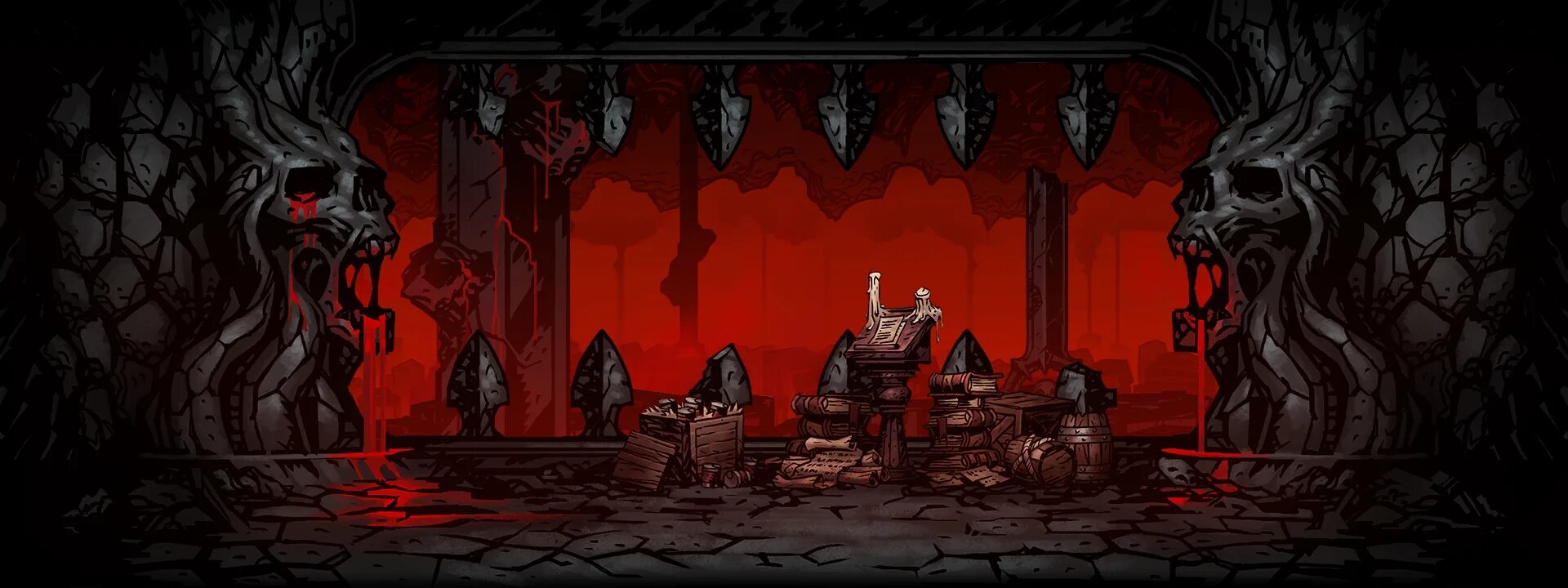 Darkest Dungeon фон. Darkest Dungeon заповедник локация. Darkest Dungeon бухта. Даркнесс данжеон багряный двор. Темнота подземелий