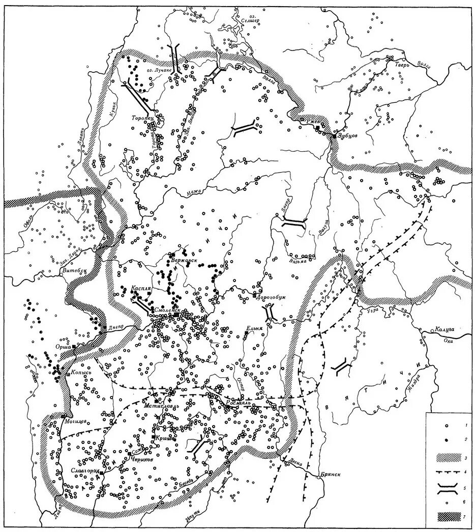 карта полоцкого княжества 12 века. карта смоленской области. смоленское княжество в 12 веке на карте. городища древней руси карта. смоленское княжество в 12-13 веках карта.