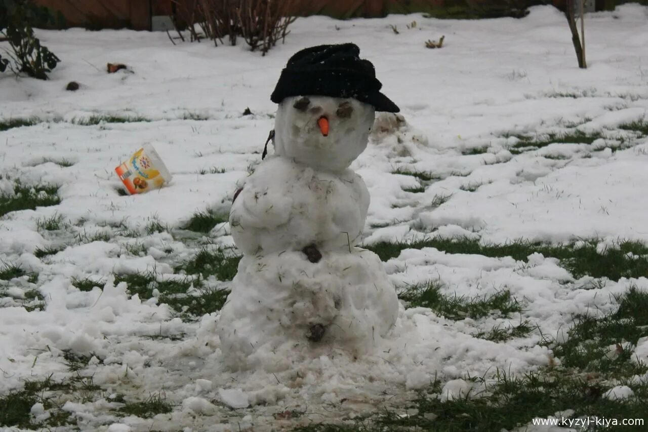 растаявший снеговик. тающий снеговик. растаявший снеговик. снежная баба тает. растаявший снеговик.