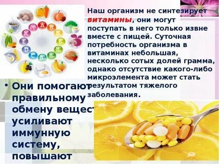 Витамин поступает с пищей