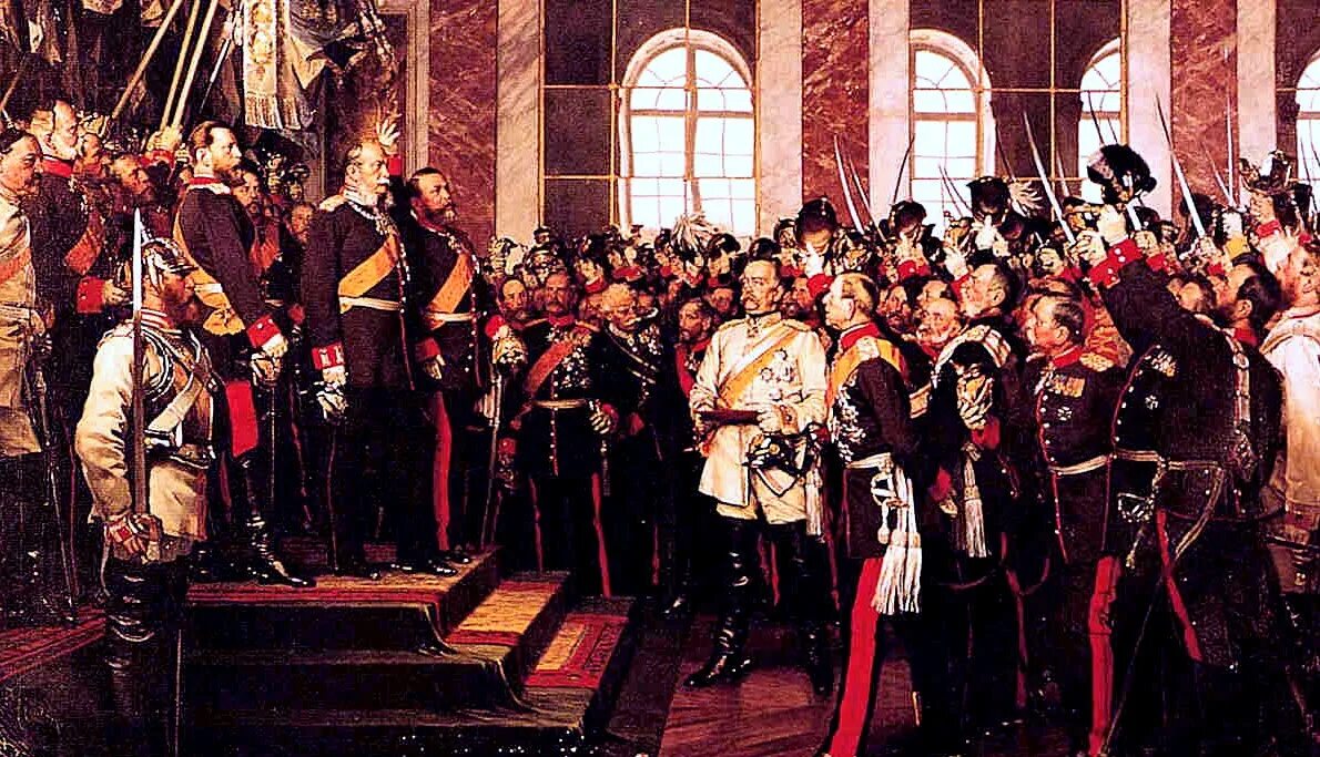 Провозглашение германской империи в Версальском Дворце. Германская Империя 1871. Объединение Германии Пруссия 1871. Германская Империя 19 век.