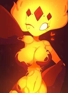 fire girl, big breasts, enormous breasts, flames, rox hoxten, white eyes, w...