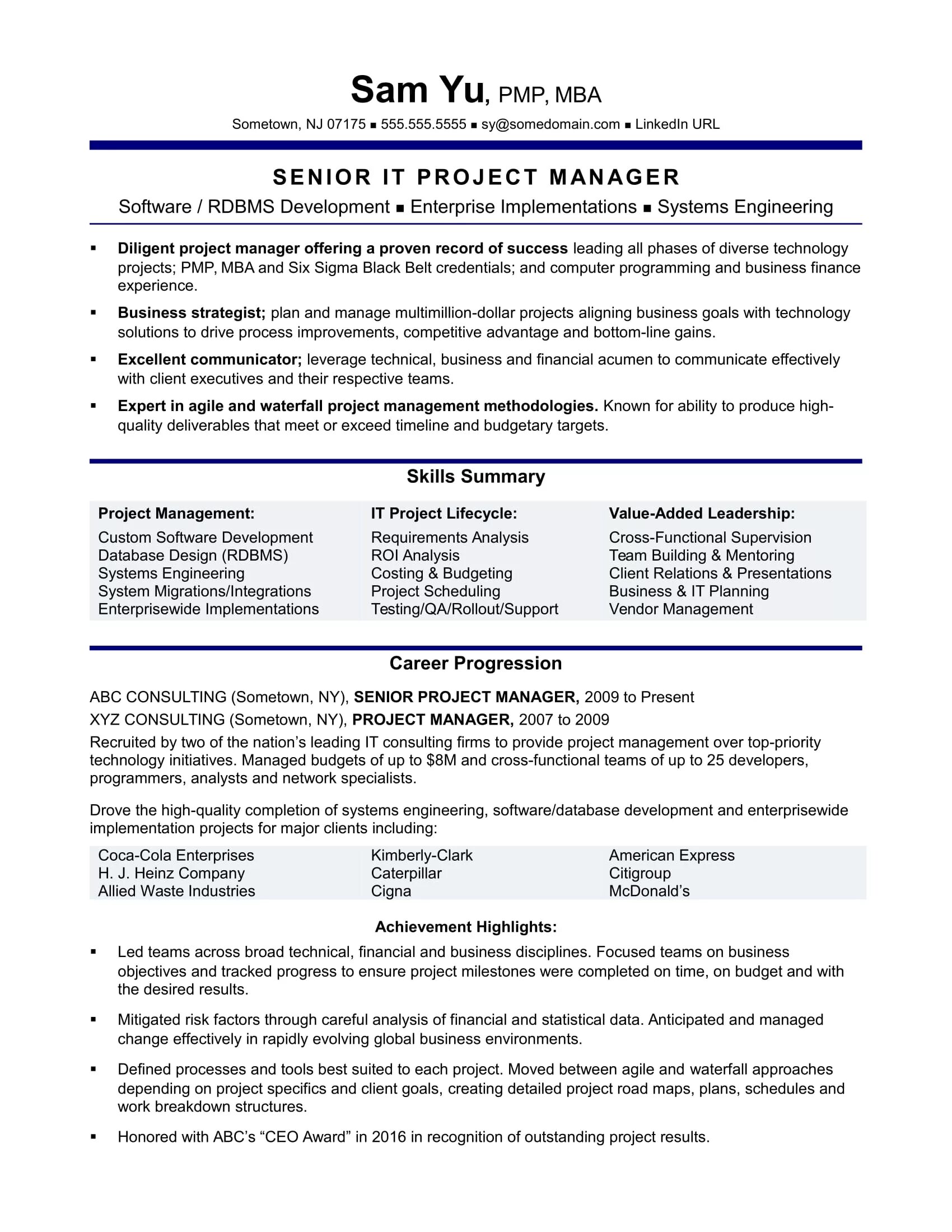 Cv project. Project manager cv example. project manager resume. cv sample of managers. sample resume for project manager.