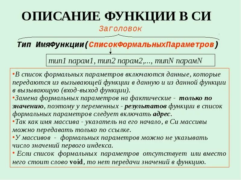 Функции в качестве типов. Функции в си. функции в си примеры. описание функции в си. язык си вызов функции.