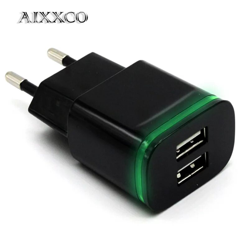 AIXXCO 5 V 2a ЕС вилка со светодиодом 2 USB. Адаптер для юсб зарядки. Зарядник для тел 2 юсб. Зарядка для телефона 5v 5a. Зарядное устройство usb для телефонов