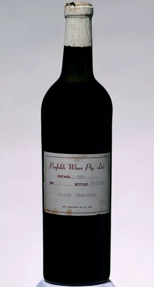 Цена самого дорогого вина. Вино Пенфолдс гранж. Penfolds Grange Hermitage 1951 г.. Penfolds Grange Shiraz. Grange Hermitage 1951 года.