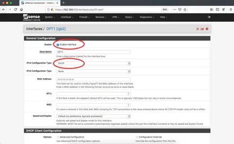 Pfsense интерфейс