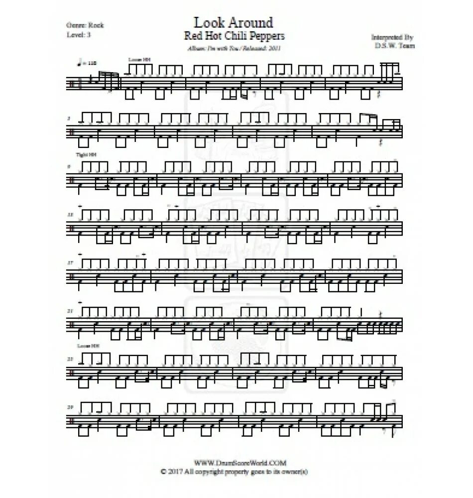 Muse plug in baby на гитаре. Red hot chili peppers look around. Limp bizkit take a look around. Ноты ударных limp bizkit. Барабанные ноты take a look around.