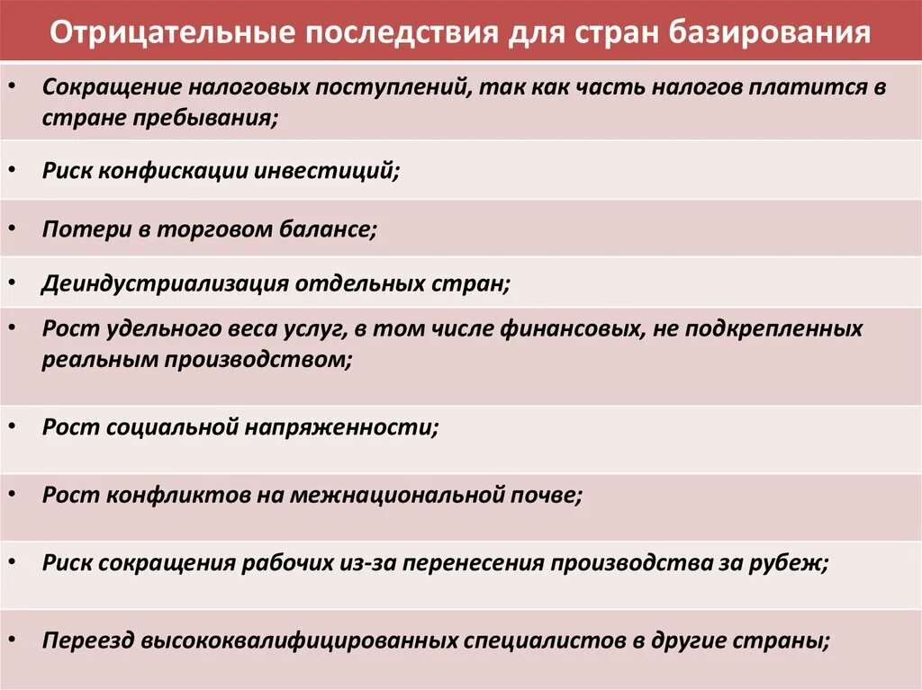 Негативные последствия повышения налогов. Последствия деятельности ТНК. Положительные и негативные последствия деятельности ТНК. Отрицательные последствия. Отриц последствия повышение налогов.