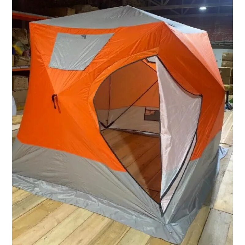 Палатка FW-8002. Палатка куб трехслойная. Палатка зимняя куб трехслойная. Палатка куб для зимней рыбалки COOLWALK 240х240х215 см.